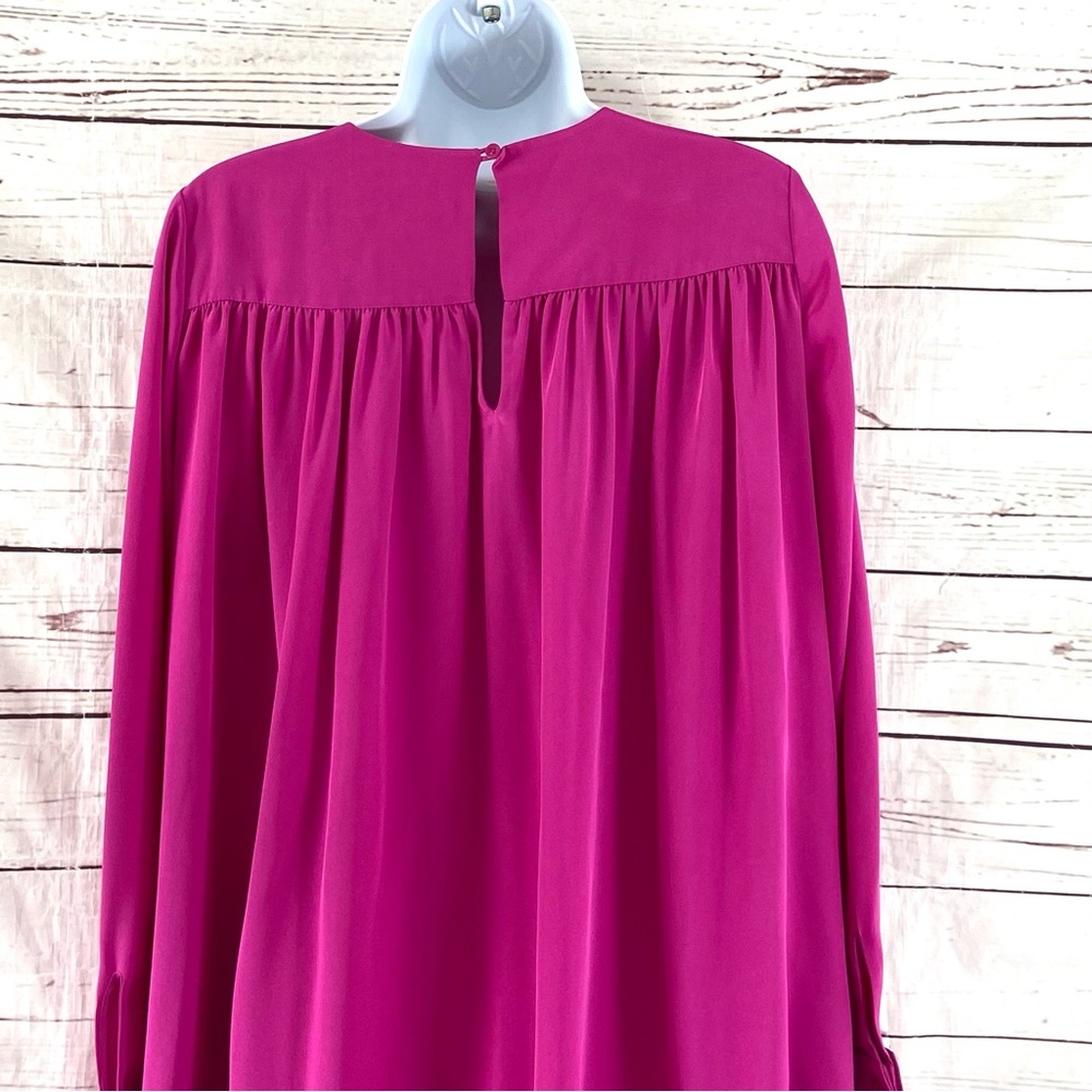 Diane von Furstenberg Mini Dress Women’s 0 Fits Med Pink 100% Pink Long Sleeves - Picture 5 of 11